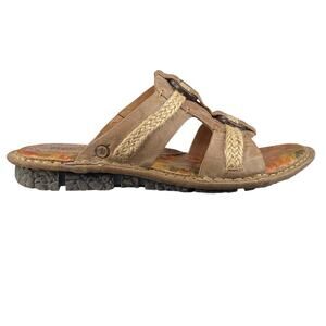 Born Women’s Brown Leather Slip On Slide Sandals Size US 8